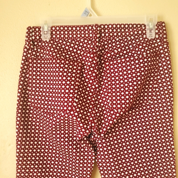 J. Crew Maroon Diamond Polka Dot Stretch Jeans Size 26 - Picture 4 of 7